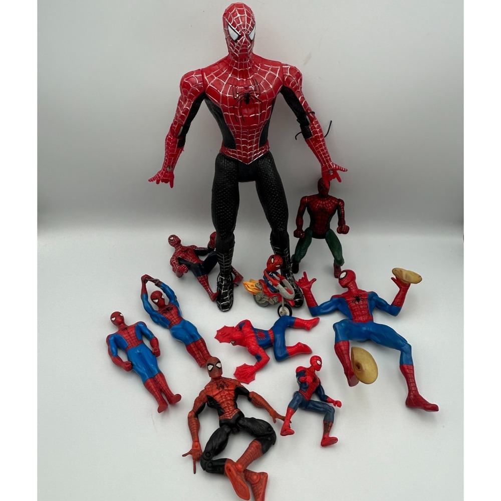 Spider-Man Action Figures Lot 10 Marvel Hasbro Mixed Collection Y2K 2000s Stan
